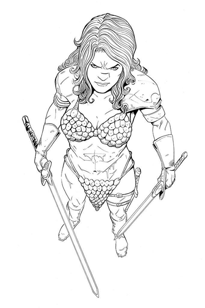 VAMPIRELLA RED SONJA #4 1:11 MOSS B&W VARIANT