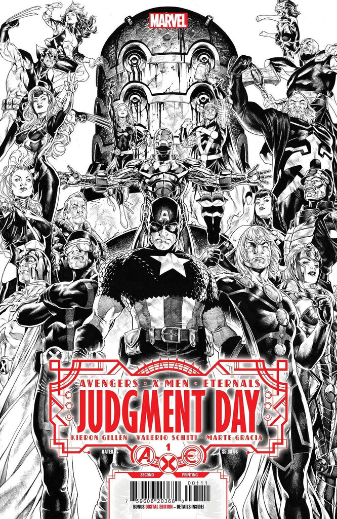 AXE JUDGMENT DAY #1 2ND PRINT BROOKS VAR MARVEL PRH