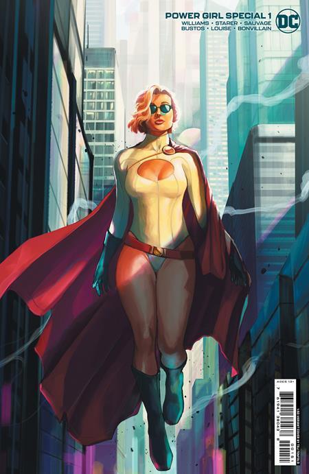 POWER GIRL SPECIAL #1 CVR E INC 1:50 TAJ TENFOLD CARD STOCK VARIANT