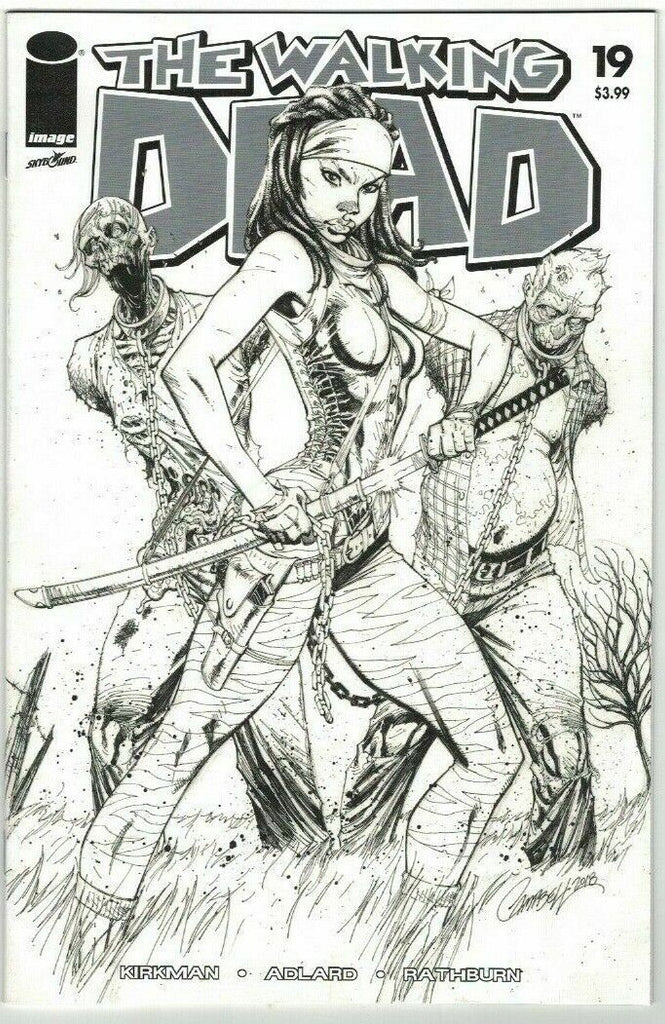 WALKING DEAD #19 15TH ANNIVERSARY CAMPBELL B&W VARIANT IMAGE COMICS