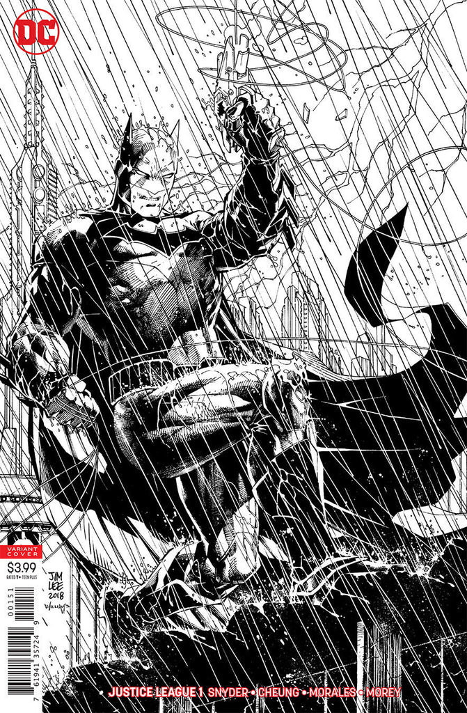 JUSTICE LEAGUE #1 JIM LEE B&W VARIANT