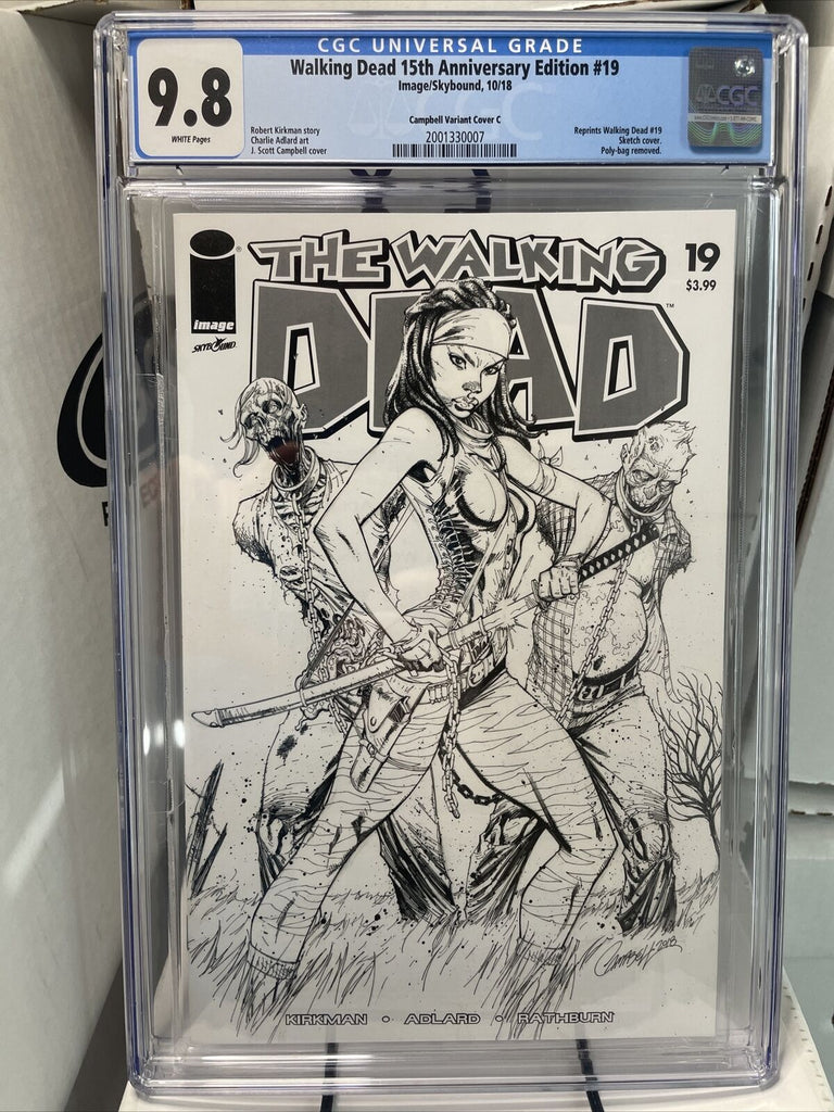 WALKING DEAD #19 15TH ANNIV J SCOTT CAMPBELL VARIANT SET CGC 9.8 NM/MT