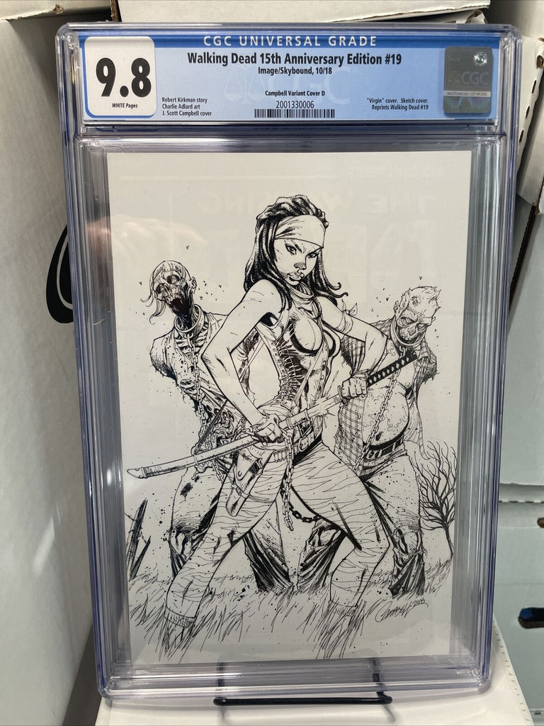 WALKING DEAD #19 15TH ANNIV J SCOTT CAMPBELL VARIANT SET CGC 9.8 NM/MT